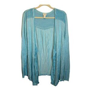 Chico's Sweater Women's Size XL Cardigan Open Front long sleeve blue Chicos 3